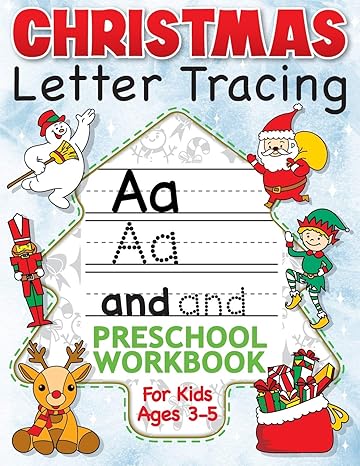 christmas letter tracing preschool workbook for kids ages 3 5 alphabet trace the letters handwriting and