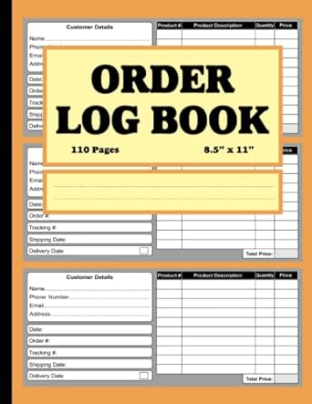 order log book for business simple sales tracker notebook for recording customer s purchases or shopping