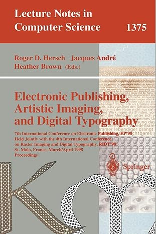 electronic publishing artistic imaging and digital typography 7th international conference on electronic