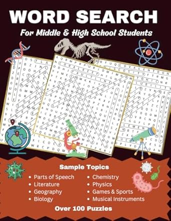 word search puzzles for middle and high school students educational and fun themed 17 x 17 word searches 110