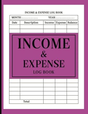 income and expense log book monthly income and expense tracker for small business and personal finance 1st