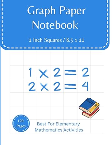 graph paper notebook 1 inch squares large square box math journal perfect for elementary kids with messy