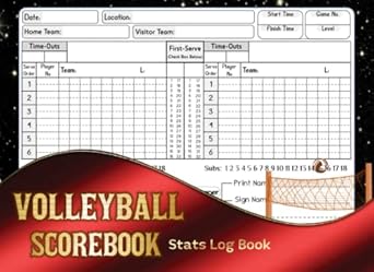 volleyball scorebook stats log book high school and middle school stats sheets for scorekeepers and coaches