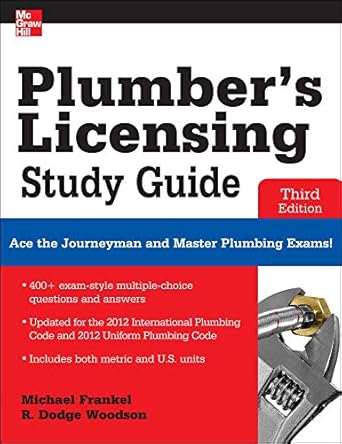 plumber s licensing study guide 3rd edition michael frankel ,r. woodson 0071798072, 978-0071798075