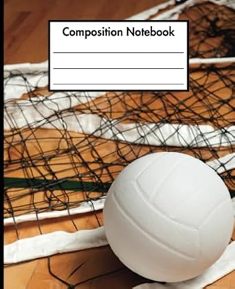 vibrant volleyball composition notebook 100 pages wide ruled 7 5 x 9 25 premium quality ideal for students
