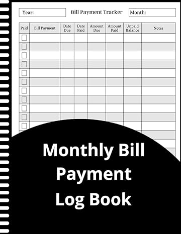monthly bill payment log book monthly bill payment tracker book to track your personal expenses budget