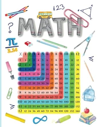 multiplication table math notebook graph paper composition notebook for kids math and science students 8 5x11