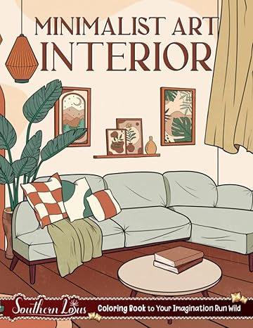 minimalist art interior coloring book of stunning illustrations about vintage and aesthetic designs of houses