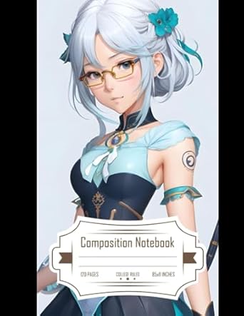 composition notebook college ruled 2d cute anime fantasy notebook takina inoue 8 5x11 inch 120 pages 1st