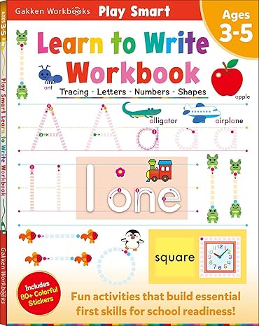 play smart learn to write workbook ages 3 5 tracing letters numbers shapes handwriting practice preschool