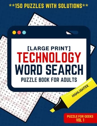 technology word search 150 large print puzzles with solutions programming computer engineering cybersecurity