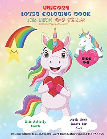 unicorn lover coloring book for kids 4 8 years coloring pages of unicorn unicorn pictures to color kids