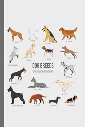 dog breeds composition notebook dogs wide ruled lined paper notebook journal cute notebook for school and