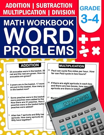 word problems math workbook addition subtraction multiplication division for grade 3 and 4 math practice word
