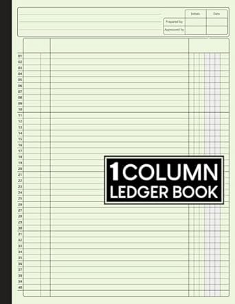 1 column ledger book large simple one column for bookkeeping accounting small business personal use and more