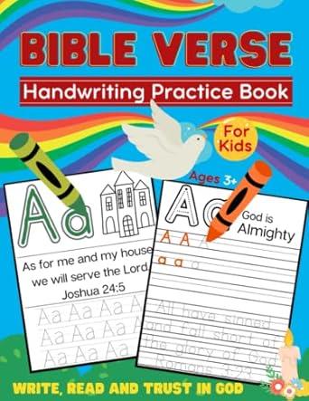 bible verse handwriting practice book for kids scripture tracing pages alphabet preschool curriculum write