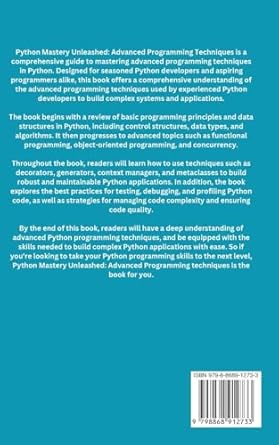 python mastery unleashed advanced programming techniques large type / large print edition jarrel e