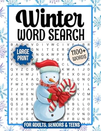 winter word search for adults large print a fun and relaxing cozy christmas themed word find puzzle book for