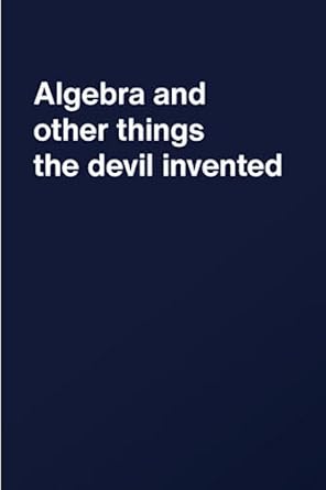 algebra and other things the devil invented 120 page plain lined funny and hilarious work notebook/daily