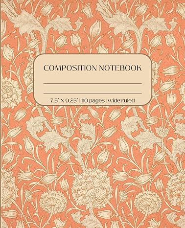 vintage art nouveau composition notebook 110 pages wide ruled captivating wild tulip by william morris for