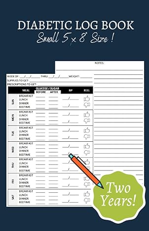 diabetic log book small size diabetic log book 2 year pocket size journal notebook monitor diabetes record