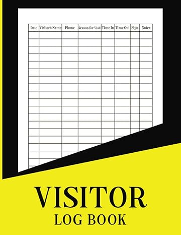 visitor log book guest sign in and sign out for schools offices and businesses 1st edition med chk b0c9sh2npn