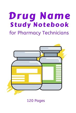 drug name study notebook for pharmacy technicians prescription bottle cover design 120 pages 6 x9 pharmacy