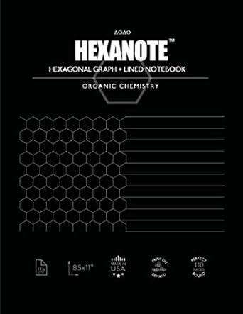 hexanote hexagonal graph + lined notebook organic chemistry notebook half lined half hexagonal grid 8 5 x 11
