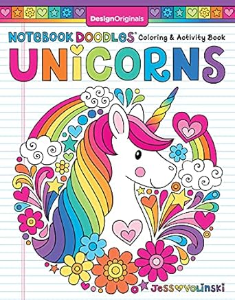 notebook doodles unicorns encouraging coloring book with 32 whimsical designs and beginner friendly art
