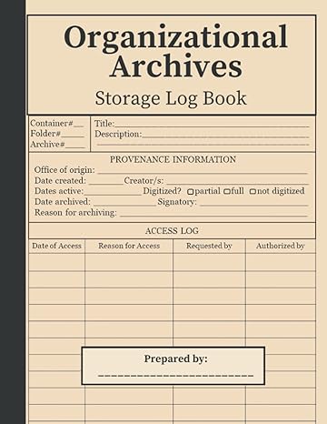archival document storage log book organizational archives record keeping log book for record managers