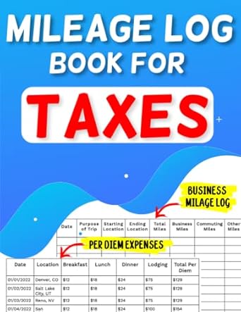 mileage log book for taxes for self employed and business owners record business mileage 1st edition gg