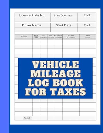 vehicle mileage log book for taxes automotive tracking kilometers record notebook / odometer tracker log book