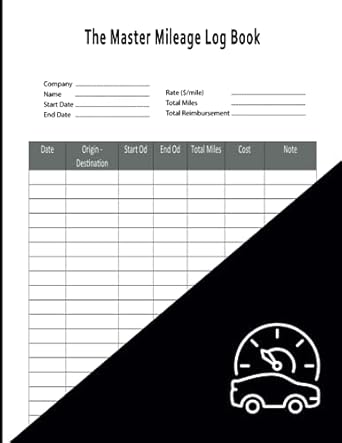 the master mileage log book an organized log for tracking business and company vehicles 1st edition markos
