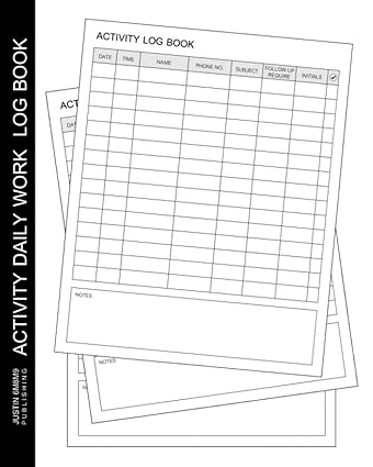 activity log book daily work notebook schedules or daily activities record for small businesses and customers