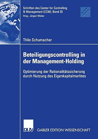 beteiligungscontrolling in der management holding optimierung der rationalit tssicherung durch nutzung des