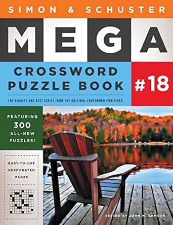 simon and schuster mega crossword puzzle book #18 1st edition john m. samson 1501194771, 978-1501194771