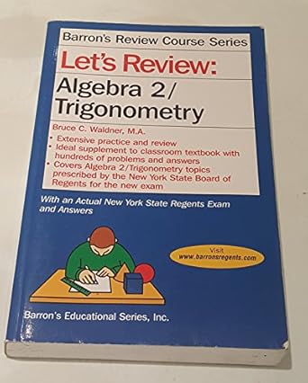 let s review algebra 2/trigonometry 1st edition bruce waldner m.a. 0764141864, 978-0764141867