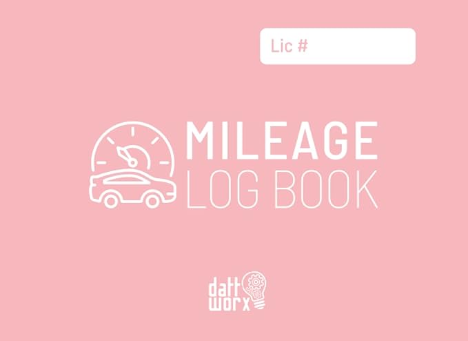 mileage log book capture vehicle miles for business or personal use for taxes pastel blush pink 1st edition