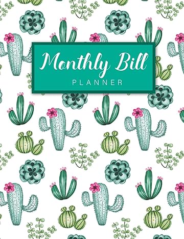monthly bill planner cute cactus cover simple monthly bill payment checklist and bill tracker log book