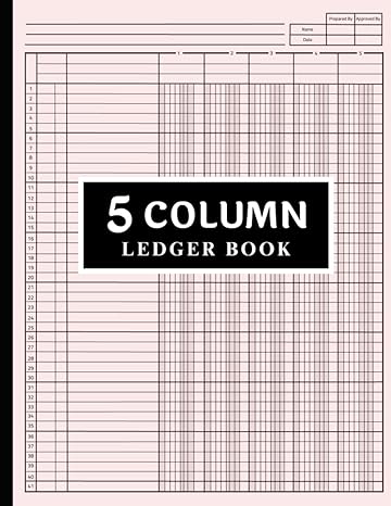 5 column ledger book accounting ledger book / income and expense log book for small business and personal