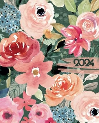 2024 planner book budget centered and adhd supportive monthly and weekly format floral design 1st edition