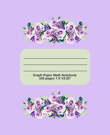 graph paper math notebook for school cover a purple bouquet of roses 100pages 7 5 x9 25 graph paper journal