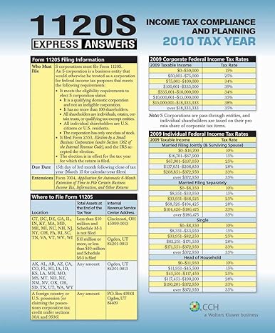 1120s express answers spi edition cch tax law editors 0808024280, 978-0808024286