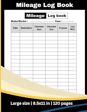 mileage log book simplified mileage journal for business and self employed individuals to record and track