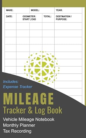 mileage tracker and log book vehicle mileage notebook monthly auto planner tax recording includes expense