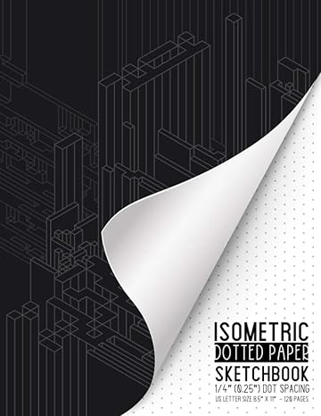 isometric dotted paper sketchbook dot grid paper 1/4 inch dots spacing ideal for perspective drawings
