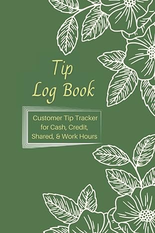 tip log book customer tip tracker for cash credit shared with work hours daily customer tips record book for