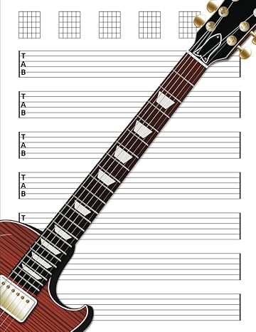 guitar tab notebook blank guitar tablature writing paper with chord fingering charts 1st edition roden
