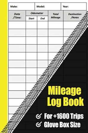 mileage log book auto mileage tracker for personal or business taxes / vehicle daily tracking miles record