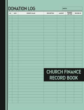 church finance record book keep track of donations perfect accounting ledger book for churches 1st edition